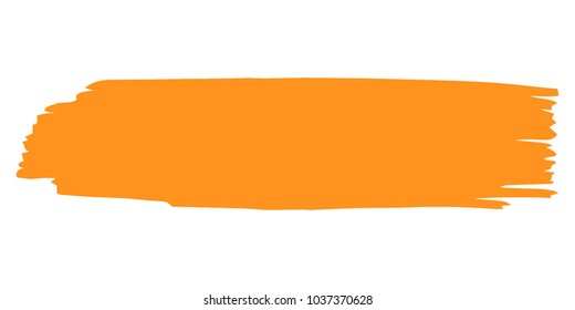 Orange Brushes Grunge Paint stripe. Distressed Vector Brush Stroke. Color Modern Textured banner. Dirty Artistic Design Elements. Creative Design Elements. Perfect For Logo, Banner, Icon. 