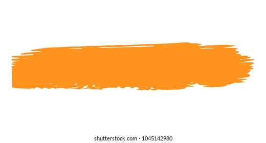 Orange Brushes Grunge Paint stripe. Distressed Vector Brush Stroke. Color Modern Textured banner. Dirty Artistic Design Elements. Creative Design Elements. Perfect For Logo, Banner, Icon. 