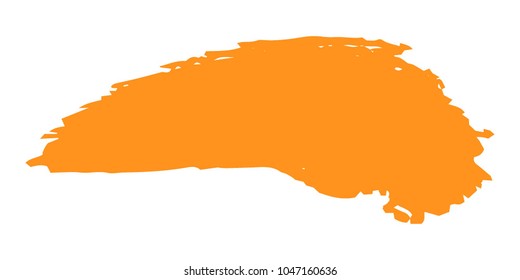 Orange Brushes Grunge Paint stripe. Distressed Vector Brush Stroke. Color Modern Textured banner. Dirty Artistic Design Elements. Creative Design Elements. Perfect For Logo, Banner, Icon. 