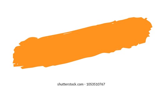 Orange Brushes Grunge Paint stripe. Distressed Vector Brush Stroke. Color Modern Textured banner. Dirty Artistic Design Elements. Creative Design Elements. Perfect For Logo, Banner, Icon. 