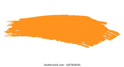 Orange Brushes Grunge Paint stripe. Distressed Vector Brush Stroke. Color Modern Textured banner. Dirty Artistic Design Elements. Creative Design Elements. Perfect For Logo, Banner, Icon. 
