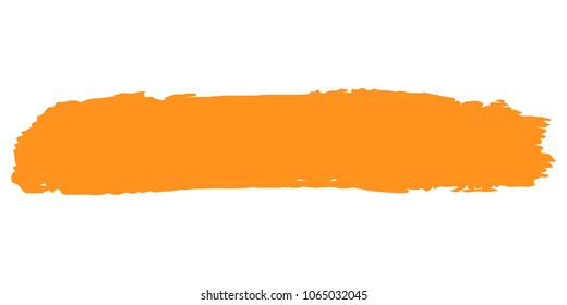 Orange Brushes Grunge Paint stripe. Distressed Vector Brush Stroke. Color Modern Textured banner. Dirty Artistic Design Elements. Creative Design Elements. Perfect For Logo, Banner, Icon. 