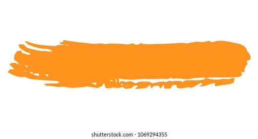 Orange Brushes Grunge Paint stripe. Distressed Vector Brush Stroke. Color Modern Textured banner. Dirty Artistic Design Elements. Creative Design Elements. Perfect For Logo, Banner, Icon. 