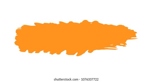 Orange Brushes Grunge Paint stripe. Distressed Vector Brush Stroke. Color Modern Textured banner. Dirty Artistic Design Elements. Creative Design Elements. Perfect For Logo, Banner, Icon. 