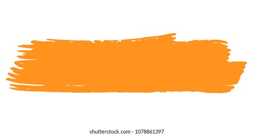 Orange Brushes Grunge Paint stripe. Distressed Vector Brush Stroke. Color Modern Textured banner. Dirty Artistic Design Elements. Creative Design Elements. Perfect For Logo, Banner, Icon. 