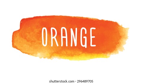 orange brushstroke watercolor element 