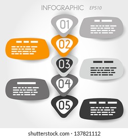 orange bubble infographic with big arrows. infographic concept.