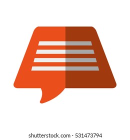 orange bubble speech dialogue talk color shadow vector illustration eps 10
