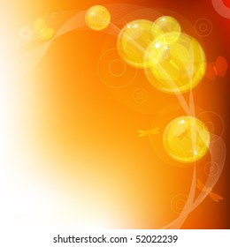 Orange bubbles background. Vector illustration.