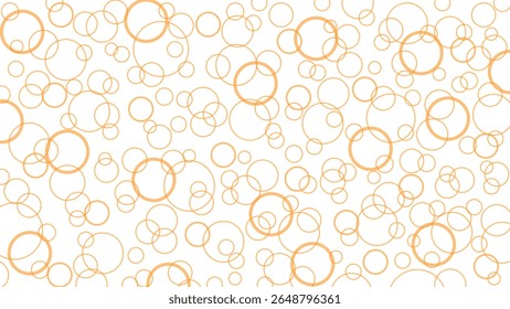 Bulles d'orange sur fond blanc, fond d'écran avec disques, cercles, bulles d'air. Effet de vol, dessin aéré clair.