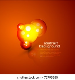Orange bubble-shape. Abstract vector background