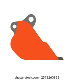 orange bucket excavator attachment flat icon design