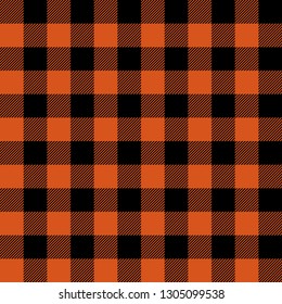 Orange Buffalo Plaid Seamless Pattern - Classic buffalo plaid pattern design