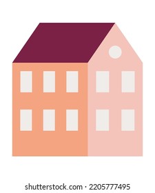 orange building construction isolated icon