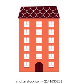 diseño de edificio naranja sobre blanco