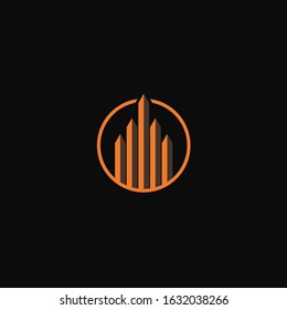 Orange building vector image for web and design