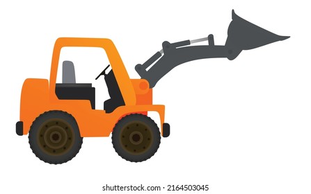 Orange bulldozer tractor. vector illustration