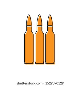 Orange Bullet icon isolated on white background.  Vector Illustration