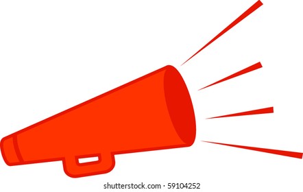 orange bullhorn or megaphone icon