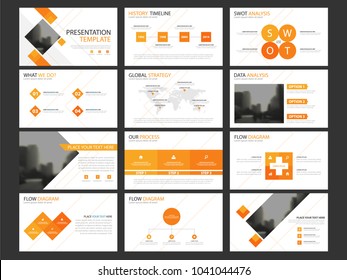 Orange Bundle presentation template infographic elements . business annual report, brochure, leaflet, advertising flyer, corporate marketing banner