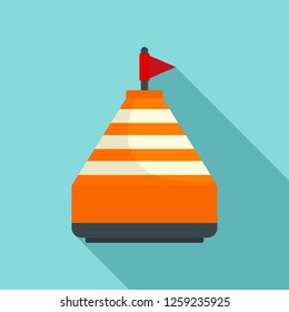 Orange buoy icon. Flat illustration of orange buoy vector icon for web design