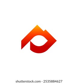 Orange Burn P Letter as Peak Mountain, Energy and Power Logo Design Vector