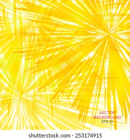 Orange burst with rays. Vector illustration