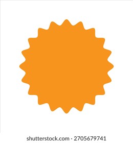 Forma de intermitência laranja com bordas irregulares em um plano de fundo branco