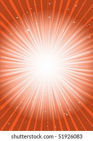 Orange burst and stars