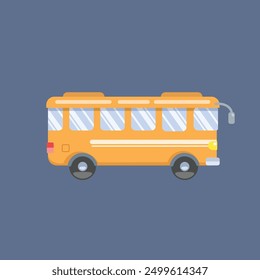 orange bus in flat vector design.