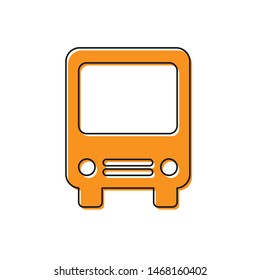 Orange Bus icon isolated on white background. Transportation concept. Bus tour transport sign. Tourism or public vehicle symbol.  Vector Illustration