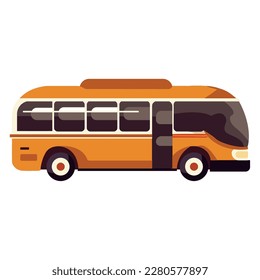 orange bus illustration over white