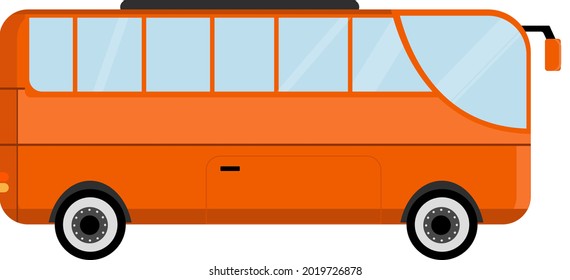 Bus naranja, ilustración, vector sobre un fondo blanco