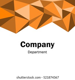 Orange Business Abstract Template Background. Geometric Triangular or Polygonal Structures. Layout for Presentation. Vector Illustration.