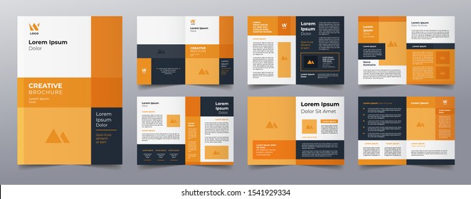 Orange Business Brochure Cover And Pages Template