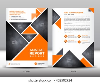 Orange business brochure flyer layout in A4 size, annual report, catalog, poster, magazine ads, leaflet, book, newsletter, profile, presentation, vector