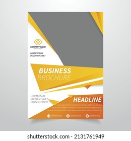 Orange business brochure template design vector