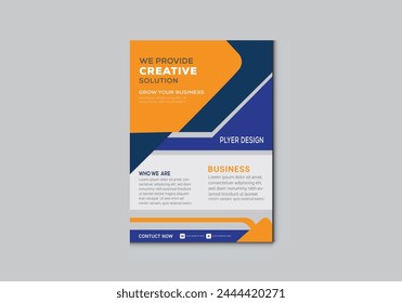 Orange business brochure template layout design, corporate brochure editable template layout, minimal business brochure template design.
