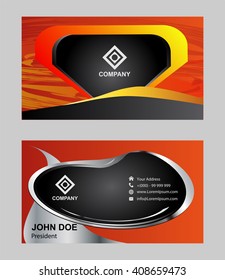 Orange business card design
