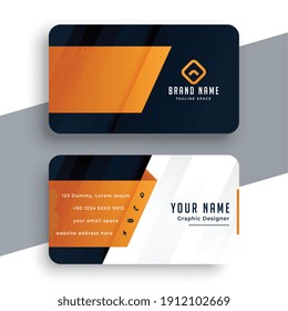 Orange Business Card Modern Template Design