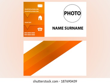 Orange Business Card - vector 