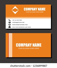 Orange Business Card Vector Template