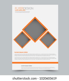 Orange business flyer. a4 pribtable poster or brochure. Vector illustration.