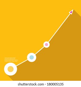 orange Business graph and chart background. vector illustration