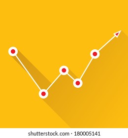 orange Business graph and chart background. vector illustration