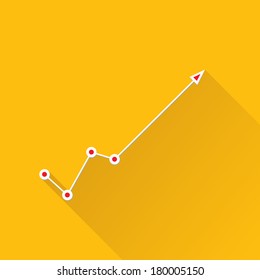 orange Business graph and chart background. vector illustration