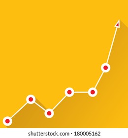 orange Business graph and chart background. vector illustration