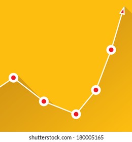 orange Business graph and chart background. vector illustration