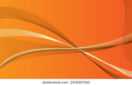 orange business lines wave curves on gradient abstract background