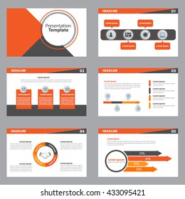 Orange business presentation template Infographic elements flat design set for brochure flyer leaflet marketing
